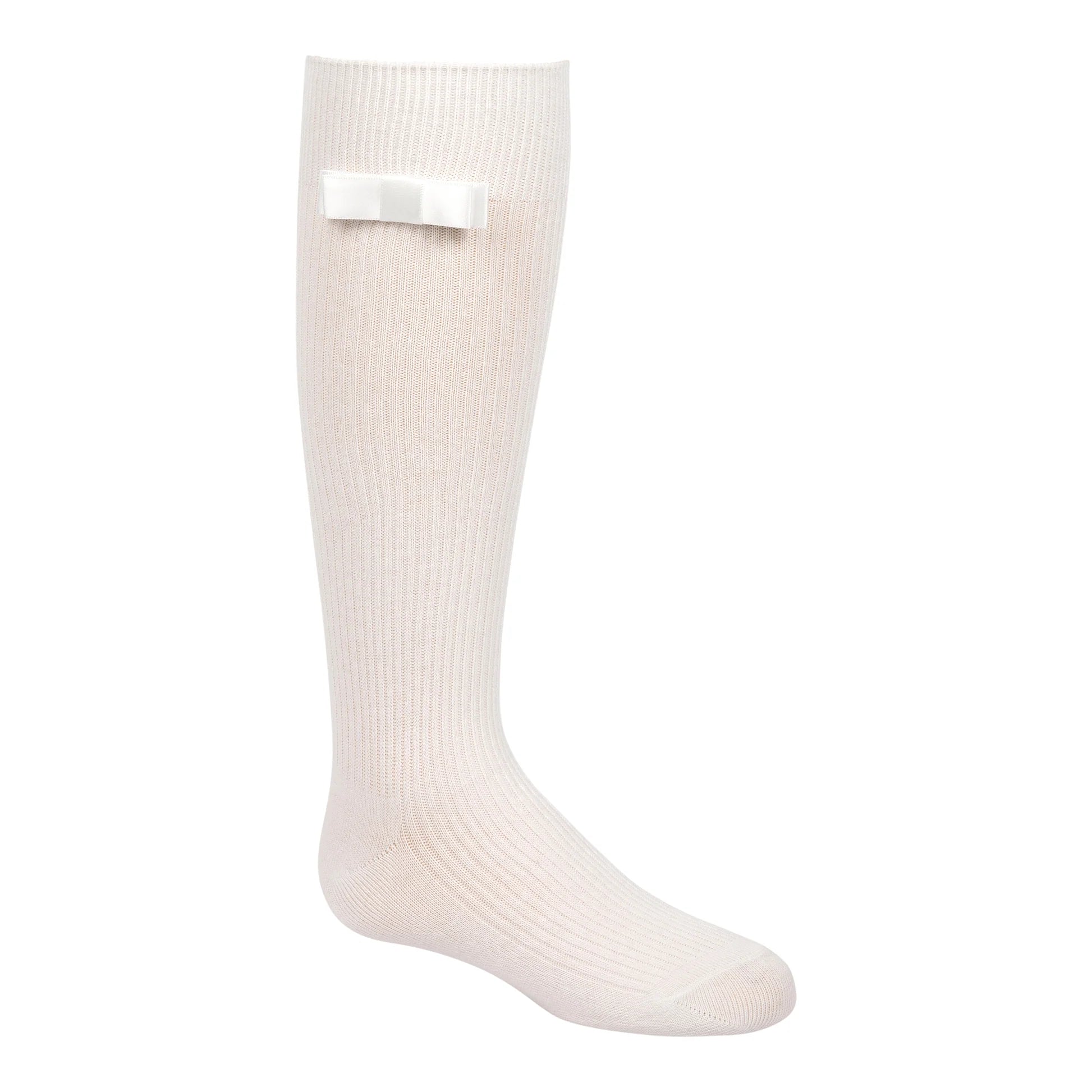 Flat Satin Bow Knee-High Socks – Elegant Satin Finish & Comfortable Fit