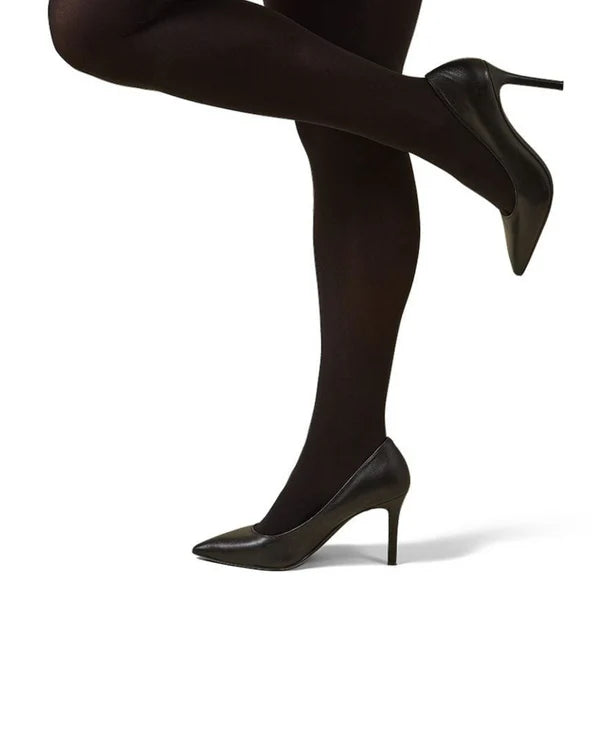 Memoi Microfiber Opaque Plus Size Curvy Control Top Tights - Mm-2636