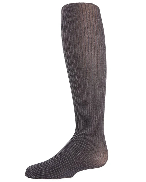 Memoi Girls Essential Ribbed Heather Nylon Tights - Mk-056