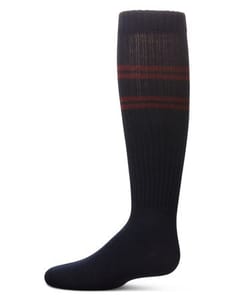 Memoi Girls Ribbed Athletic Stripe Knee High Socks - Mkf-11589