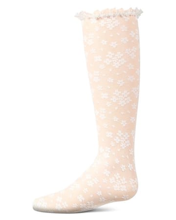 Memoi Floral Lace Knee High - MKF-2011