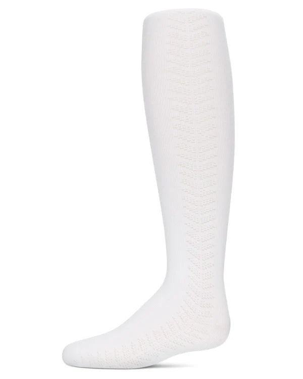 Memoi Girls Arrow Flip Stitch Opaque Nylon Tights - Mkf-3200