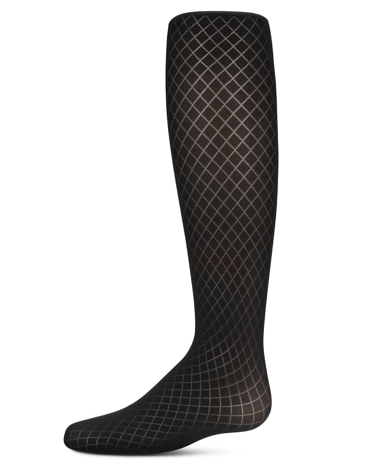 Memoi Girls Diamond Semi Opaque Nylon Tights - Mkf-4059