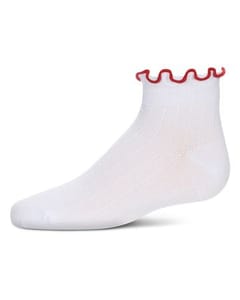 Memoi Girls Colored Ruffle Anklet Socks - Mkf-6059