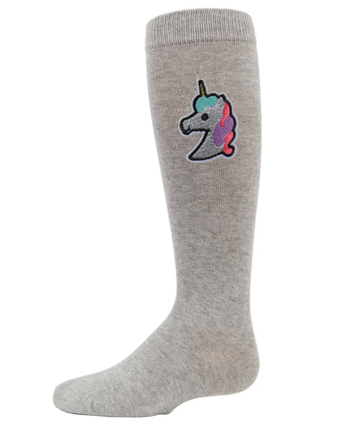 Memoi Girls Glitter Unicorn Knee-High Socks - Mkf-7043