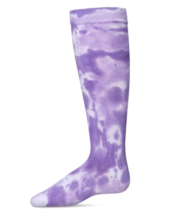 Memoi Girls Bleached Tie Dye Cotton Blend Knee High Socks - Mkf-7130