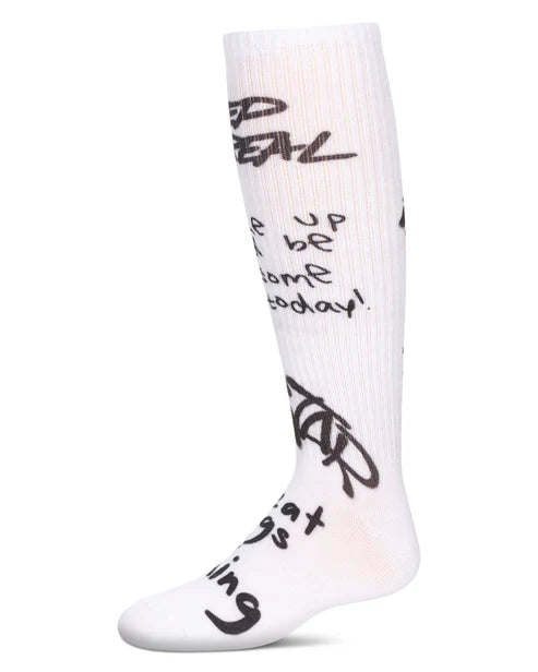 Memoi Girls Graffiti Knee High Socks - Mkf-7149