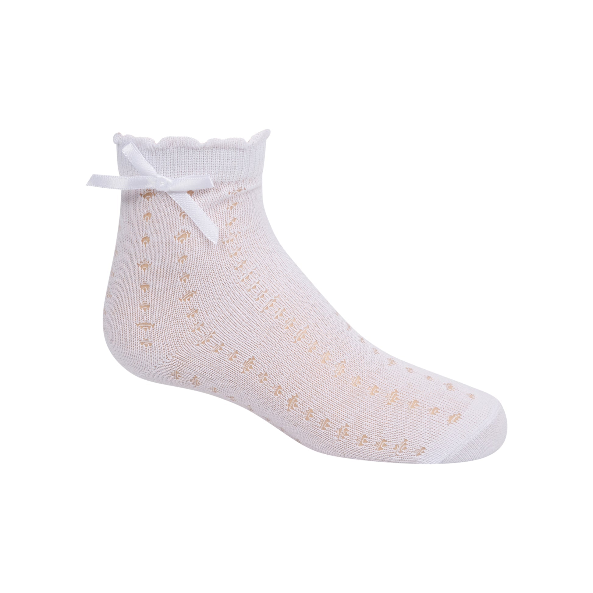 Zubii Texture Dot Sock with Bow Ankle - 1206-Z