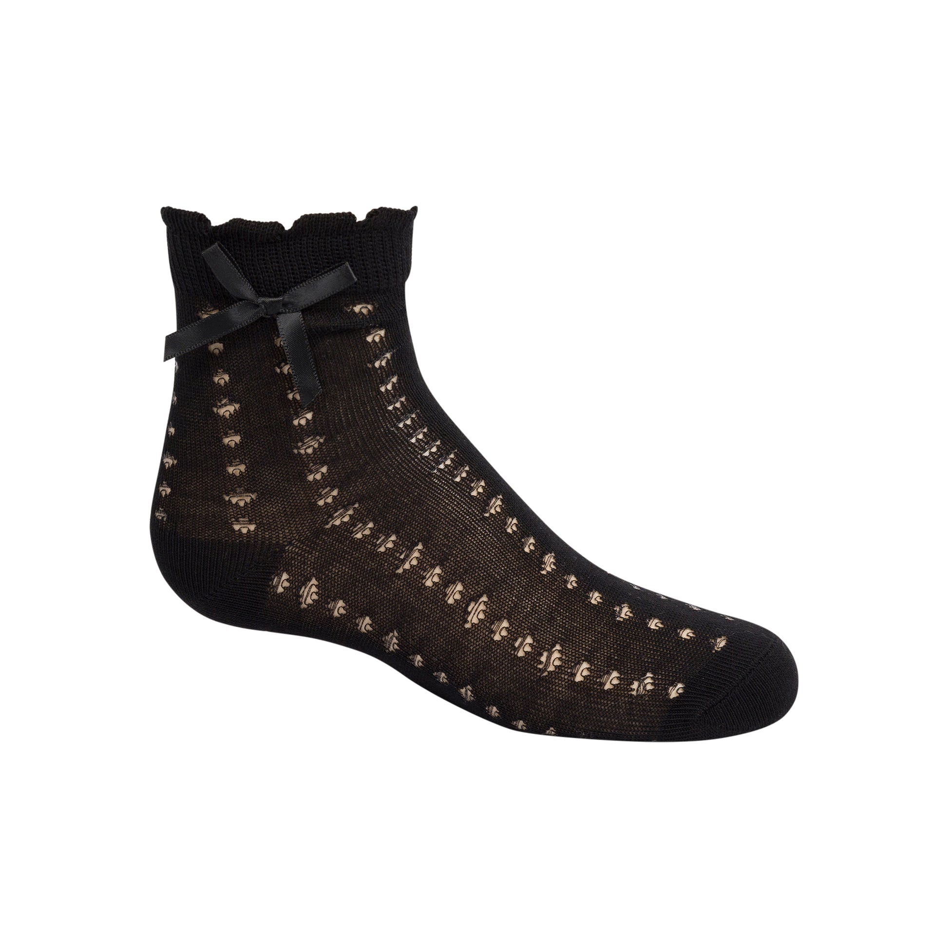 Zubii Texture Dot Sock with Bow Ankle - 1206-Z