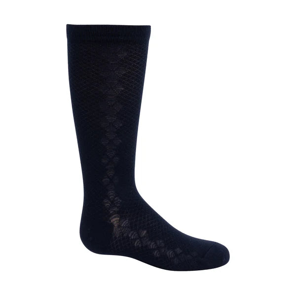 Fishnet Diamond Knee-High Socks – Stylish Diamond Pattern & Comfortable Fit