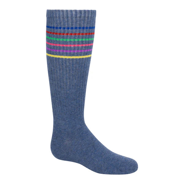 Thin Colorful Stripes Knee-High Socks – Vibrant Stripes & Comfortable Fit