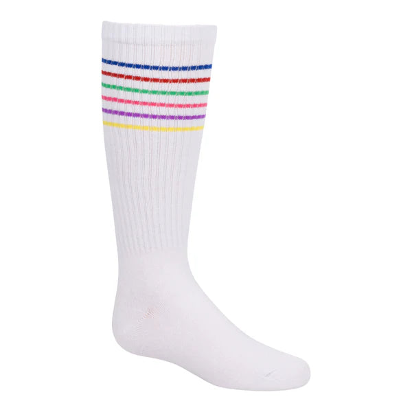 Thin Colorful Stripes Knee-High Socks – Vibrant Stripes & Comfortable Fit