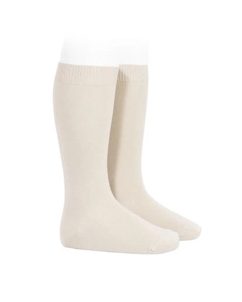 Condor Flat Cotton Knee Socks 326 Camel - 2019/2