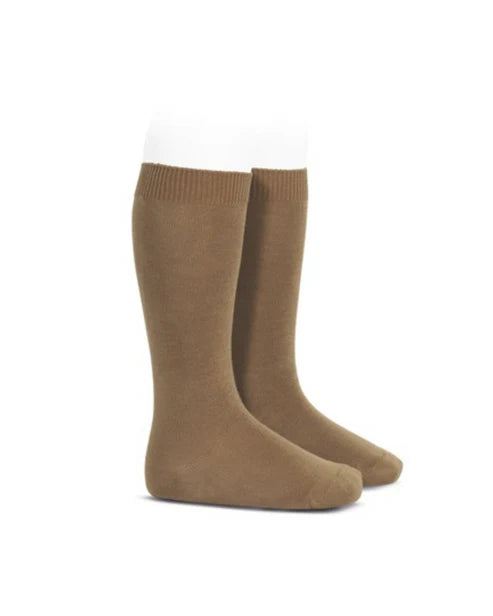 Condor Flat Cotton Knee Socks 326 Camel - 2019/2