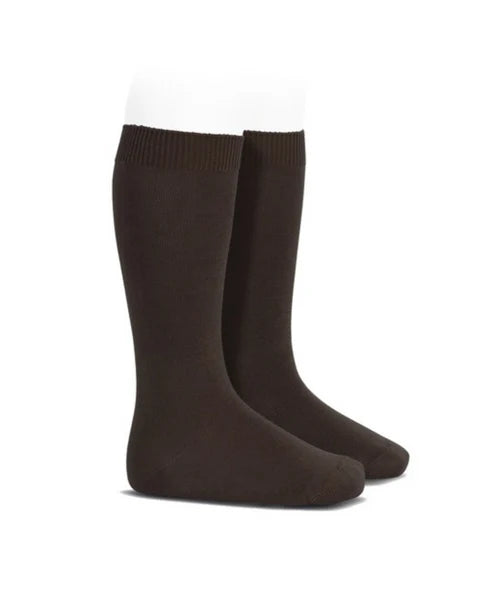 Condor Flat Cotton Knee Socks 326 Camel - 2019/2