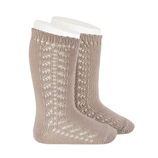 Side Crochet Knee Socks – Elegant Crochet Detailing & Comfortable Fit