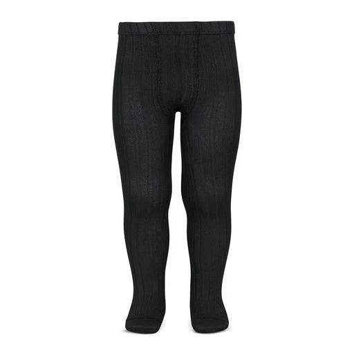 Condor Ribbed Cotton Tights 290 Charcoal - 32016/1