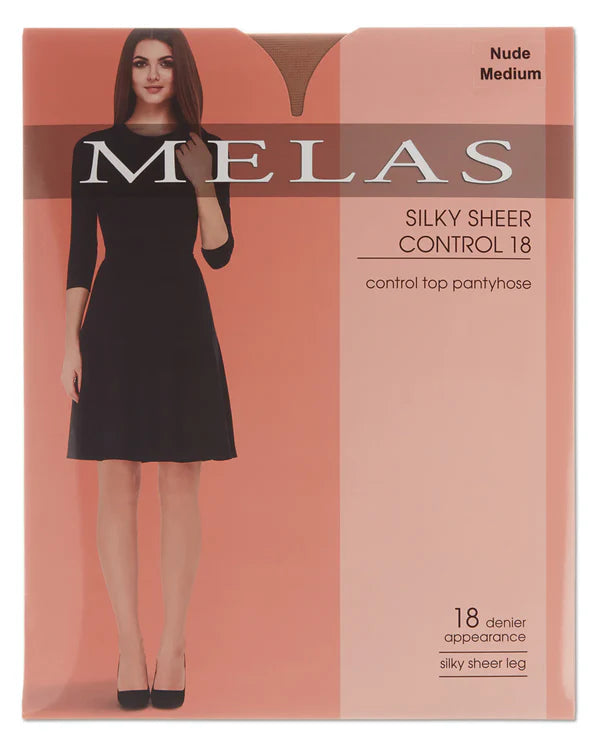 Melas Womens Silky Sheer Control 18 Pantyhose - As-622