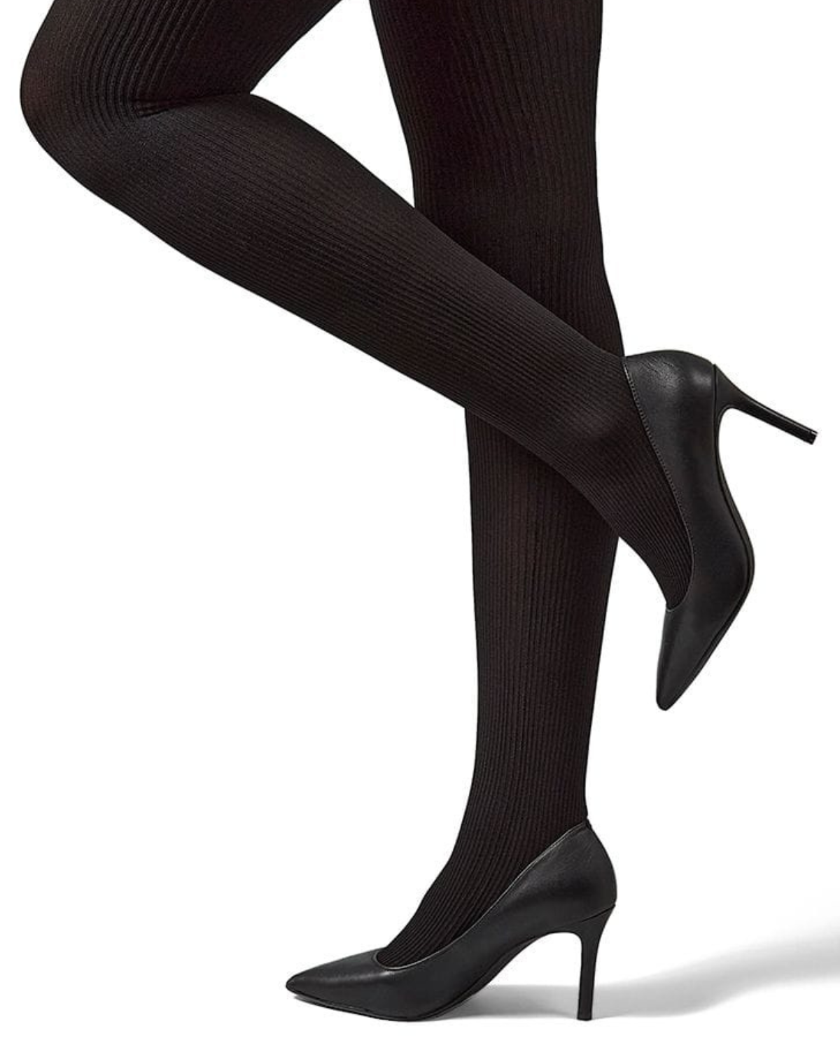 Memoi Womens Twin Rib Opaque Nylon Control Top Tights - Mo-124