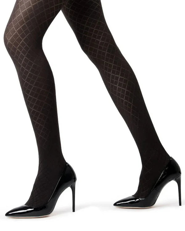 Memoi Diamond Argyle Control Top Tights - Mo-318