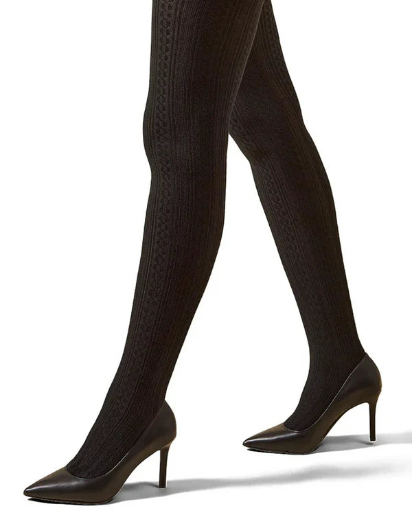 Memoi Toronto Cable Sweater Cotton Blend Tights - Mo-361