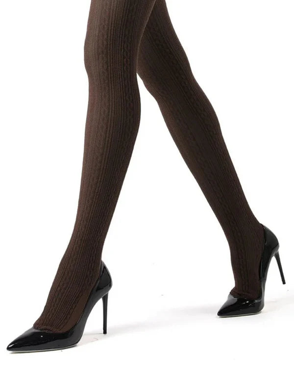 Memoi Toronto Cable Sweater Cotton Blend Tights - Mo-361