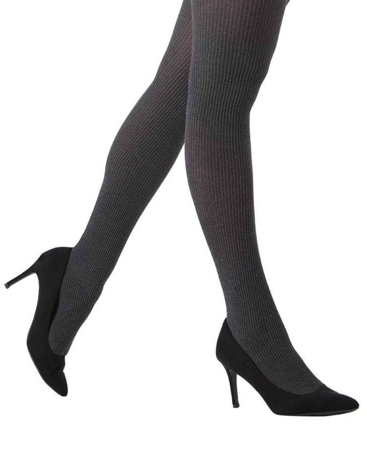 Memoi Womens Twin Rib Opaque Nylon Control Top Tights - Mo-124