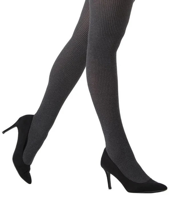 Women’s Twin Rib Opaque Nylon Control Top Tights – Shaping Comfort & Smooth Fit
