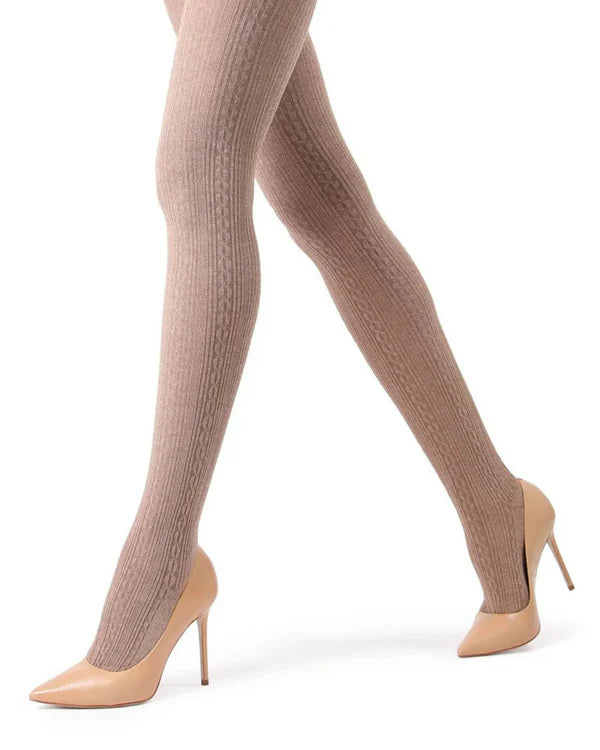 Memoi Toronto Cable Sweater Cotton Blend Tights - Mo-361