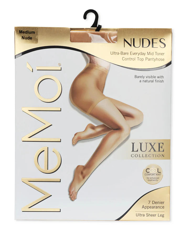 Memoi Womens Nudes Ultra Bare Everyday Mid Toner Control Top LUXE Pantyhose - Lux310