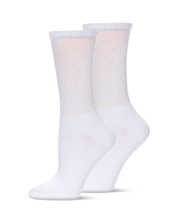 Memoi 2 Pair Unisex Diabetic Full Cushion Crew Socks - Mdb-6000
