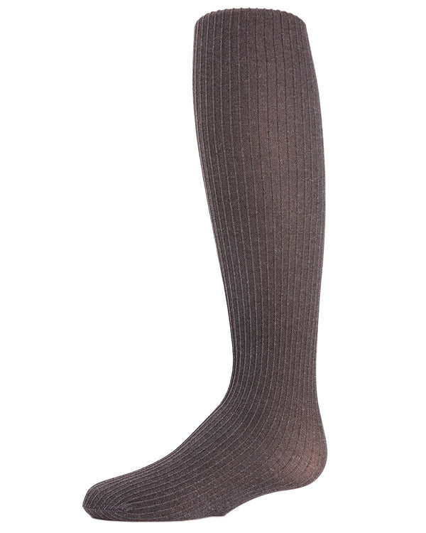 Memoi Girls Essential Ribbed Heather Nylon Tights - Mk-056