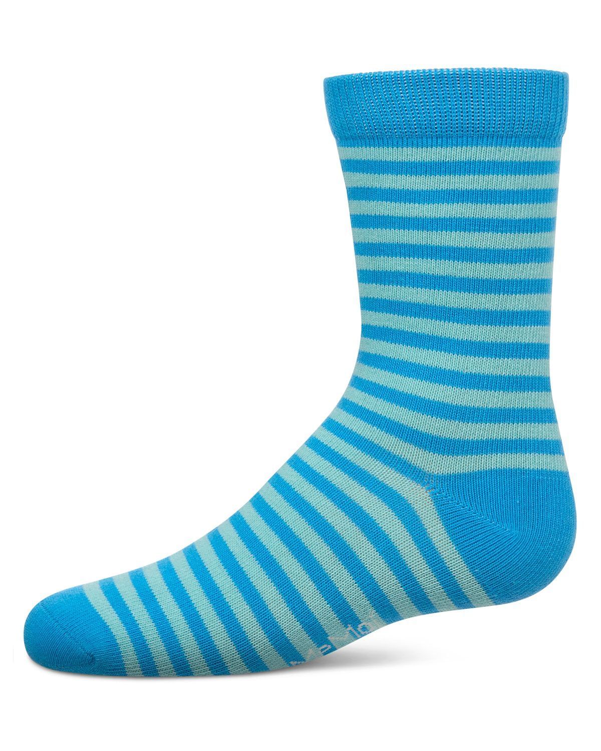 Memoi Thin Stripe Cotton Blend Boys Crew Sock - Mk-155