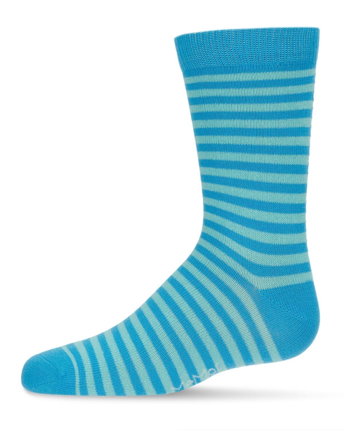 Memoi Thin Stripe Cotton Blend Boys Crew Sock - Mk-155