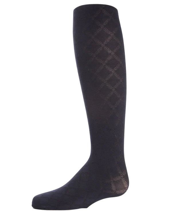 Memoi Flowers and Diamonds Girls Opaque Tights - Mk-225