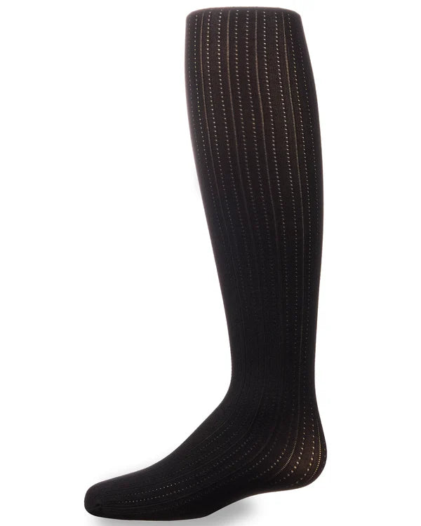 Memoi Girls Railroad Pointelle Nylon Tights - Mk-292
