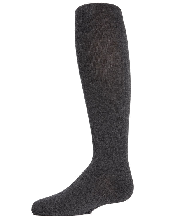 Memoi Girls Soft Pima Cotton Opaque Tights Asphalt - Mk-301