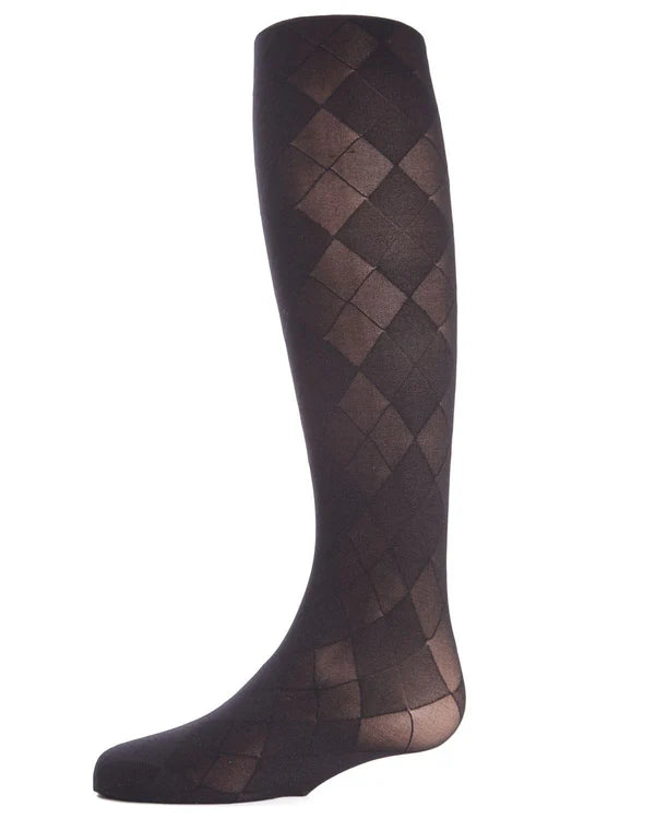 Memoi Girls Sheer Argyle Nylon Tights - Mk-308