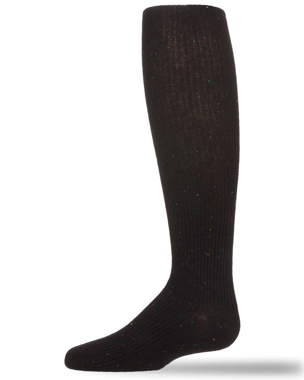 Memoi Thin Ribbed Speckled Cotton Tights - Mk-317
