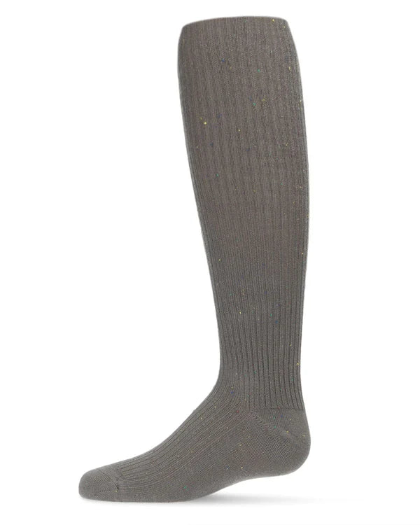 Memoi Thin Ribbed Speckled Cotton Tights - Mk-317