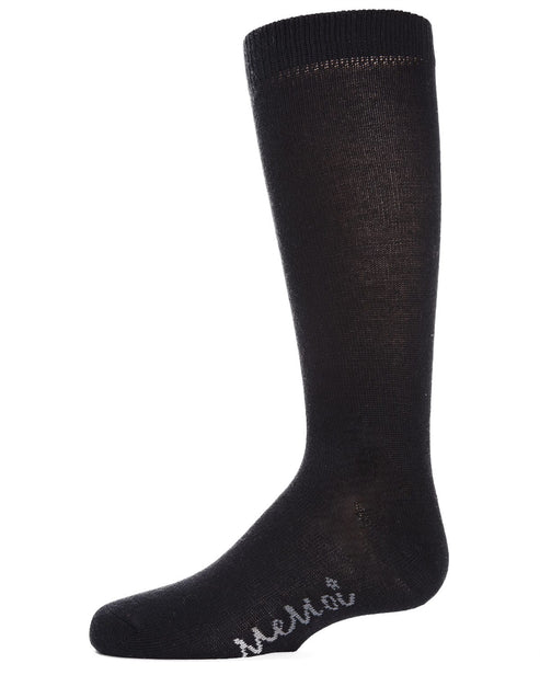 Memoi Kids Basic Cotton Blend Knee High Socks Toffee - Mk-5056