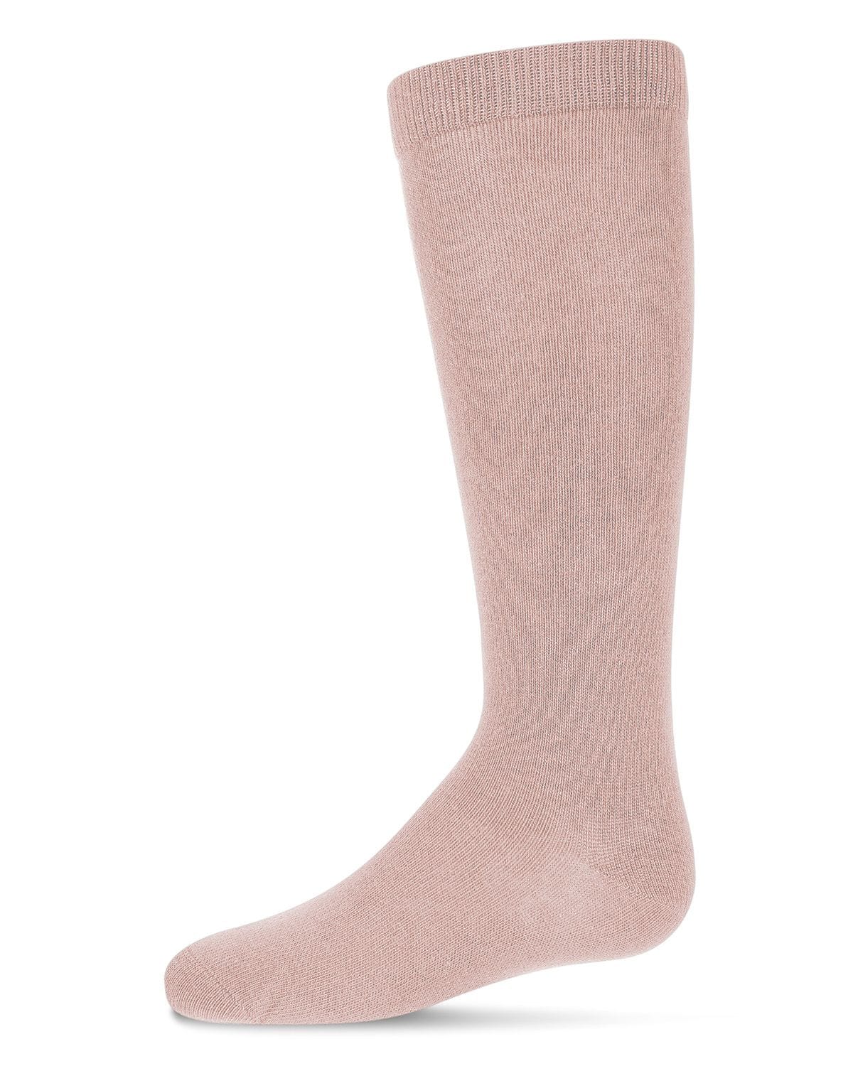 Memoi Kids Basic Cotton Blend Knee High Socks White - Mk-5056