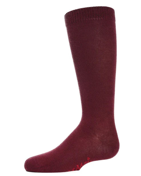 Memoi Kids Basic Cotton Blend Knee High Socks Toffee - Mk-5056