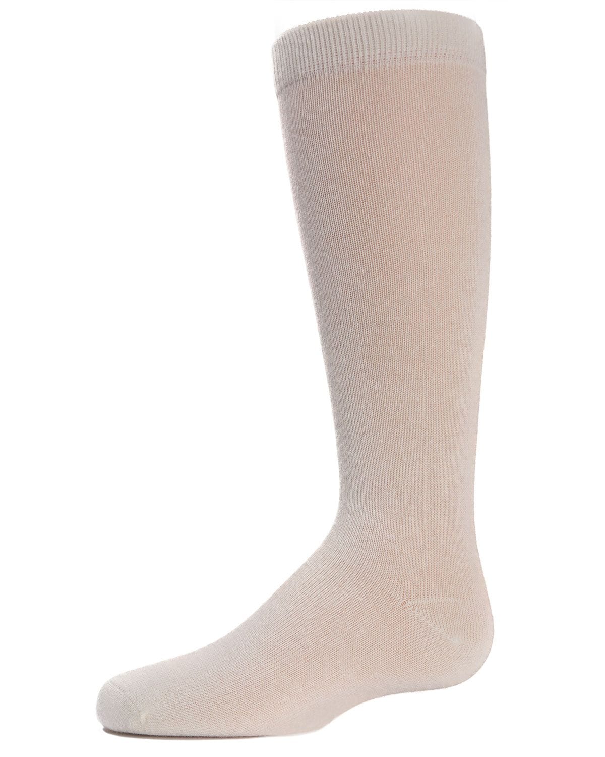Memoi Kids Basic Cotton Blend Knee High Socks White - Mk-5056