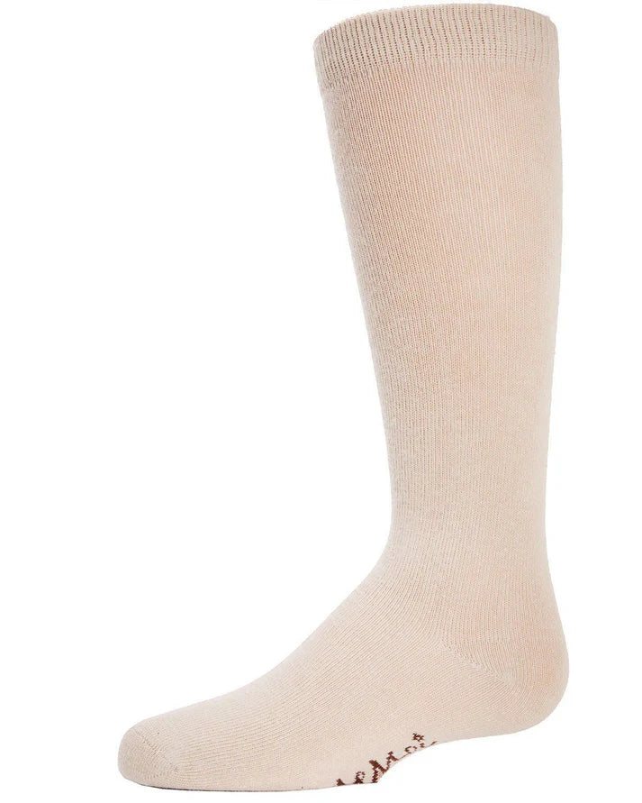 Kids’ Basic Cotton Blend Knee-High Socks – Soft & Breathable Blush Color