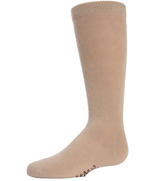 Memoi Kids Basic Cotton Blend Knee High Socks Toffee - Mk-5056