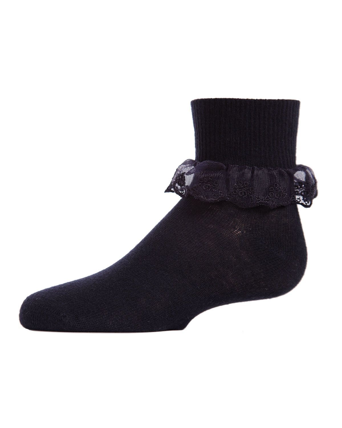 Memoi Classic Lace Girls Ruffle Anklet Socks - Mk-5061