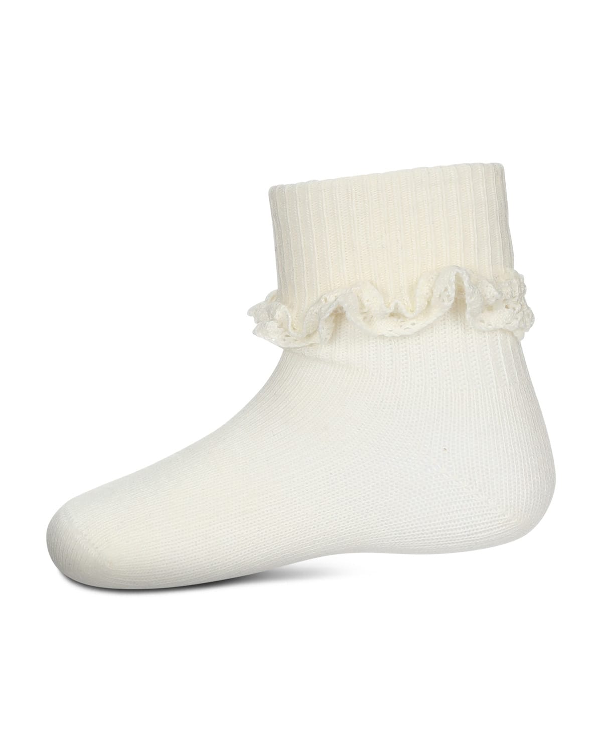 Memoi Infant Ruffle Eyelet Cotton Blend Anklet Socks - Mk-5062