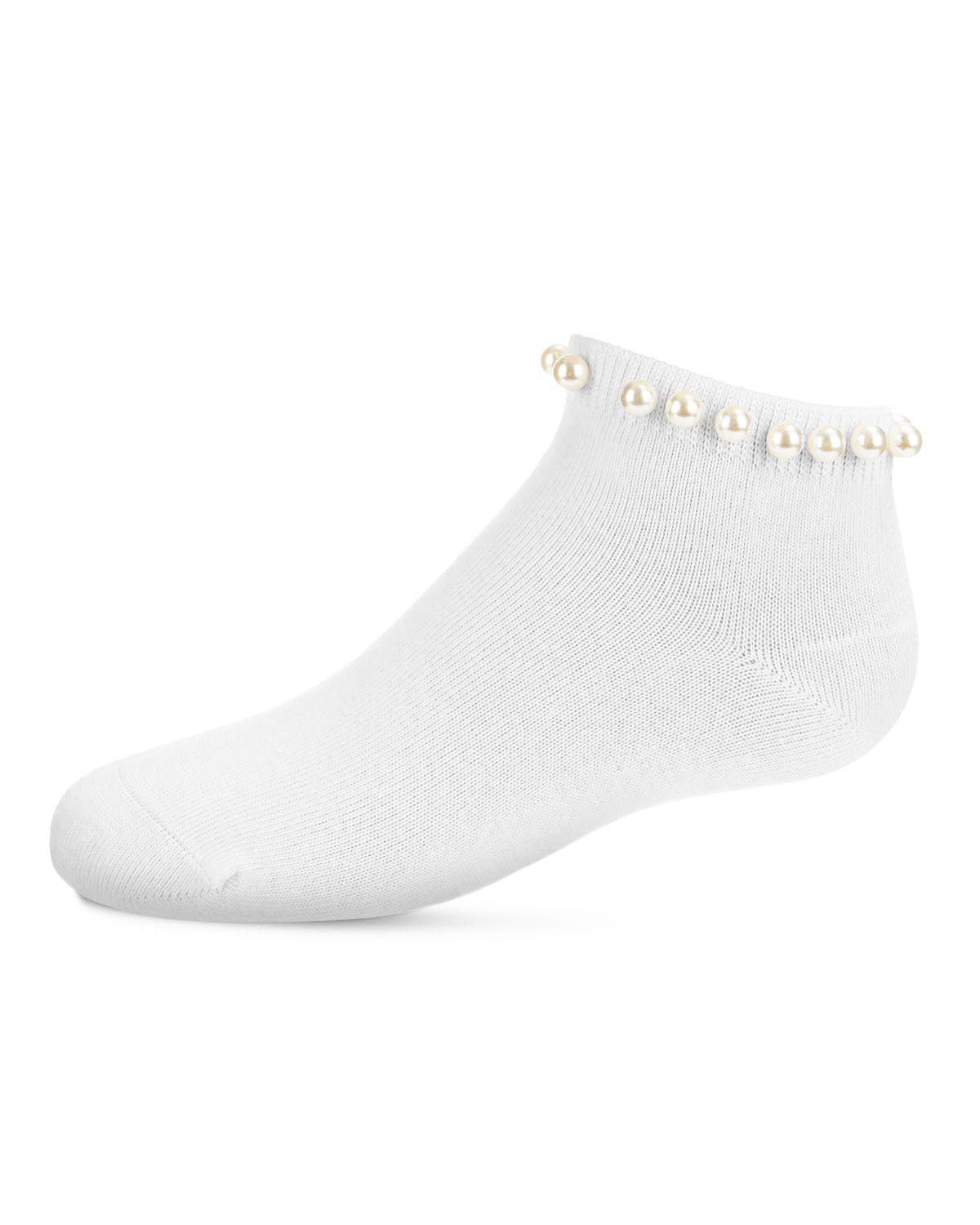 Memoi Pretty in Pearls Cotton Blend Anklet Socks - Mk-5063