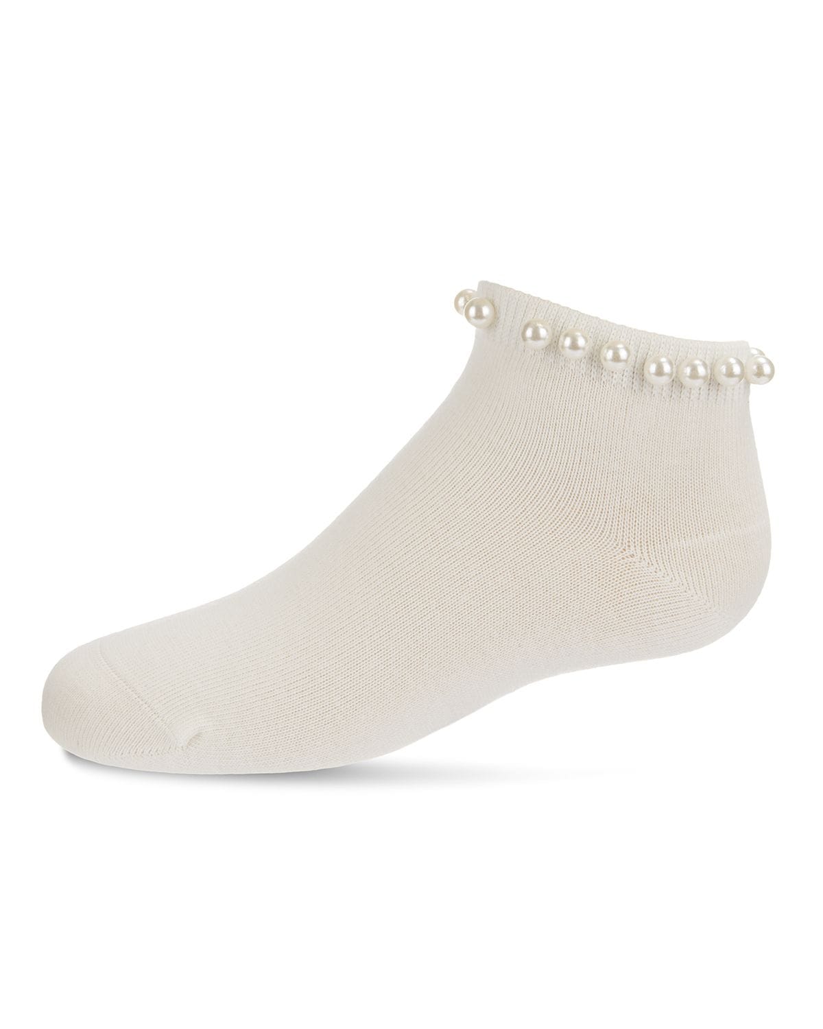 Memoi Pretty in Pearls Cotton Blend Anklet Socks - Mk-5063